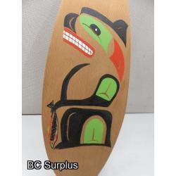 S-35: Painted Indigenous-Style Paddle – Bear & Eagle