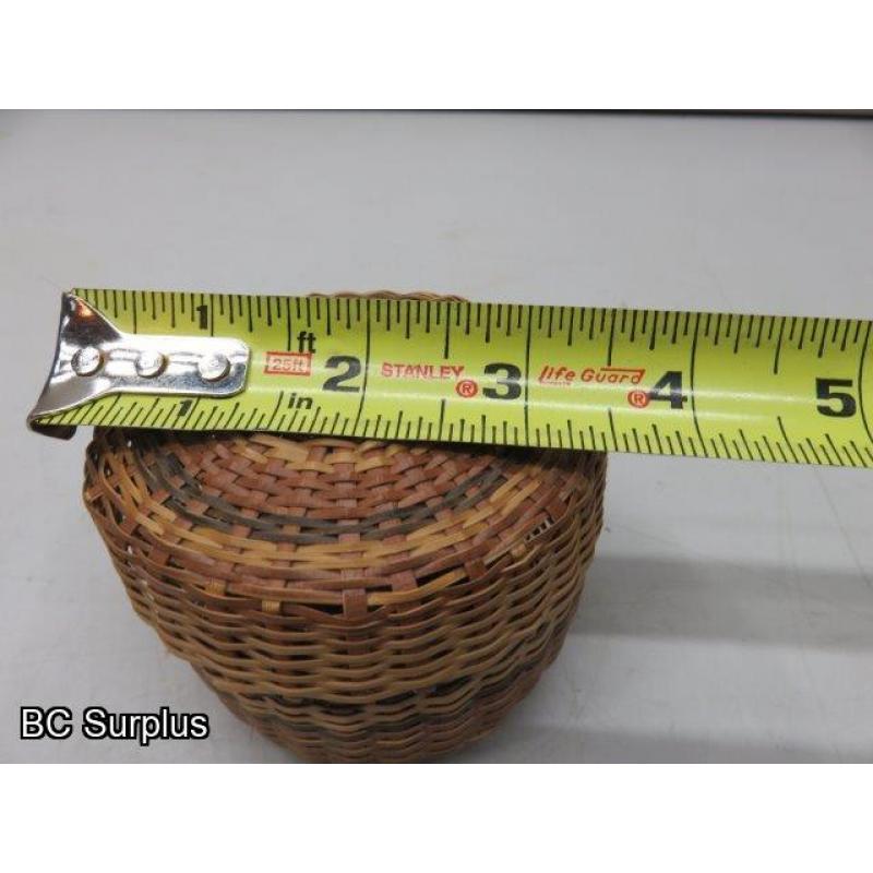 S-4: Vintage Woven Lidded Basket