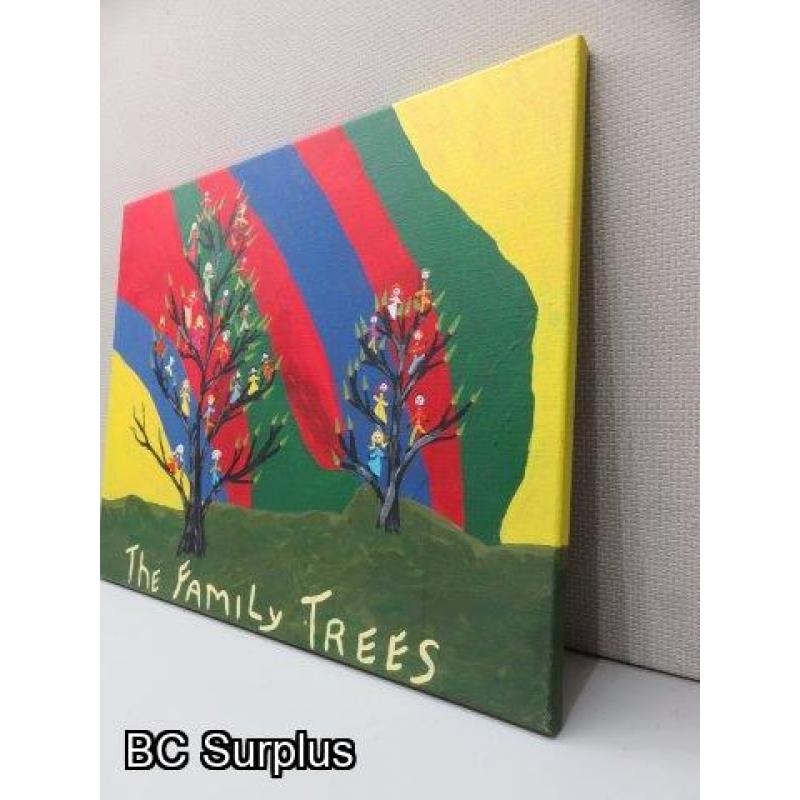 S-116: Original Folk Art Painting - “The Family Trees”
