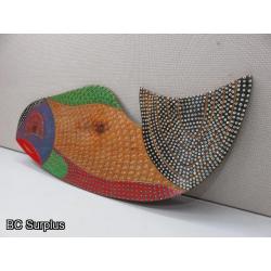 S-124: Folk Art Carved & Painted Fish – Salmon