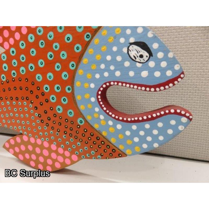S-147: Folk Art Carved & Painted Fish