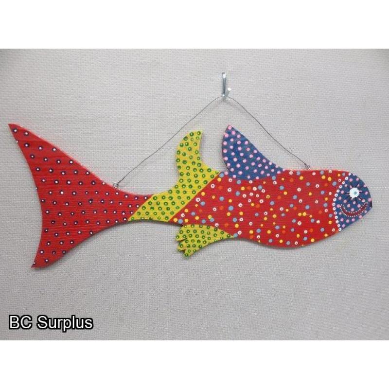 S-148: Folk Art Carved & Painted Fish