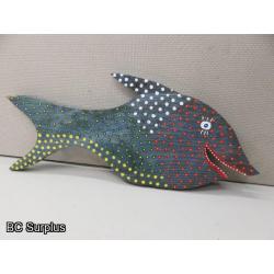 S-151: Original Folk Art Carved & Painted Fish