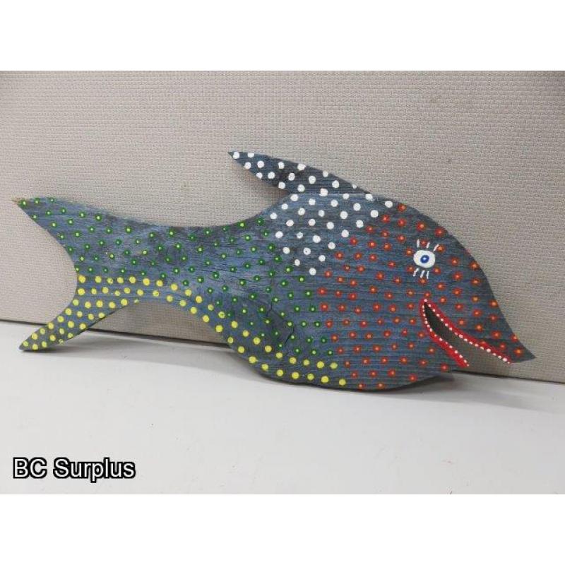 S-151: Original Folk Art Carved & Painted Fish