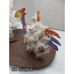 S-154: Are these Chickens or Turkeys? - Folk Art Centrepiece