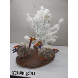 S-154: Are these Chickens or Turkeys? - Folk Art Centrepiece