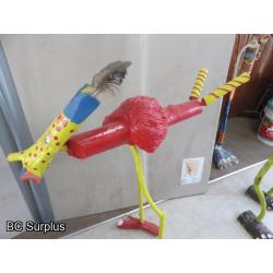 S-166: Twig Chicken Folk Art Character – Two Toed