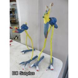 S-182: Knot Birds Folk Art Twig Characters – Blue Birds