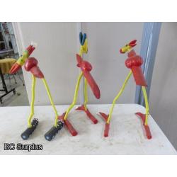 S-183: Knot Birds Folk Art Twig Characters – Red Birds