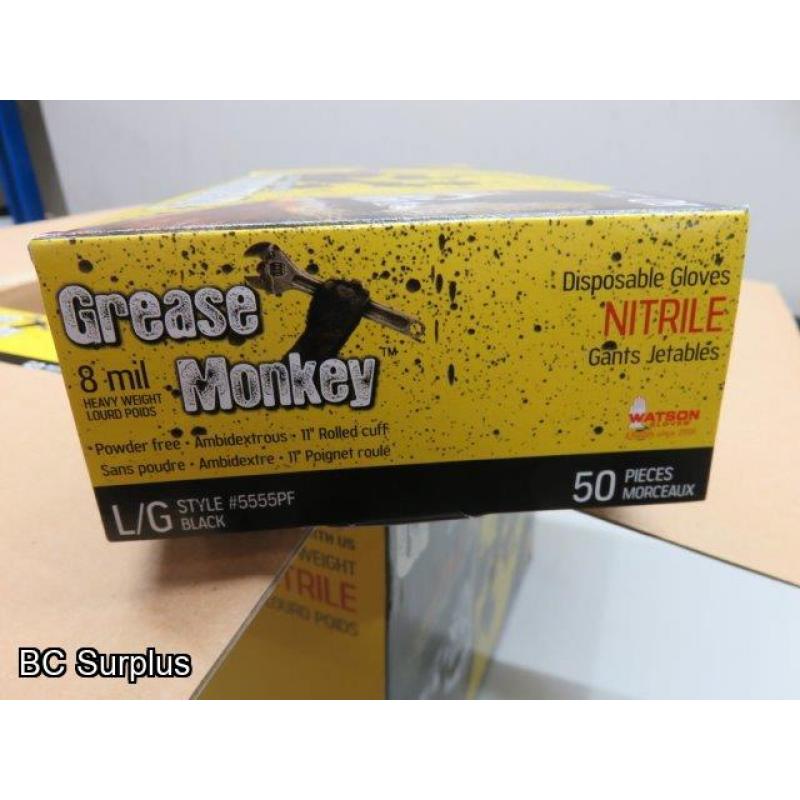 S-222: Grease Monkey HD 8 mil Disposable Nitrile Gloves – L