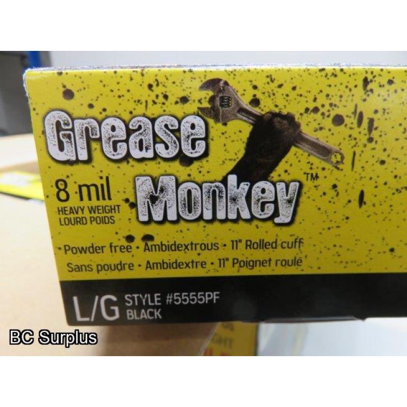S-230: Grease Monkey HD 8 mil Disposable Nitrile Gloves – L