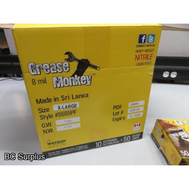 S-390: Grease Monkey HD 8 mil Disposable Nitrile Gloves – XL