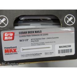 S-293: Grip Rite S/S 2.5” Cedar Deck Nails – 2 Cases