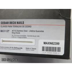 S-292: Grip Rite S/S 2.5” Cedar Deck Nails – 2 Cases