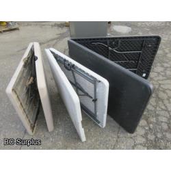 S-331: Plastic Double-Folding Tables – 3 Items