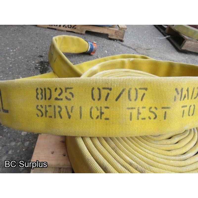 S-342: Yellow Fire Hose – 2.5 Inch – 4 Lengths of 50 Ft.