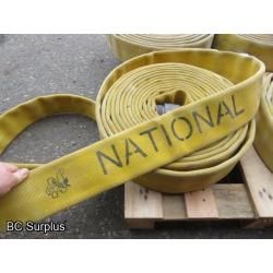 S-342: Yellow Fire Hose – 2.5 Inch – 4 Lengths of 50 Ft.