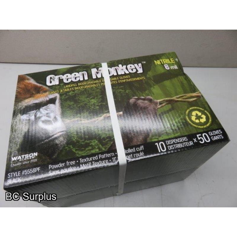 S-704: Watson Green Monkey 8 mil Disposable Nitrile Gloves – XL