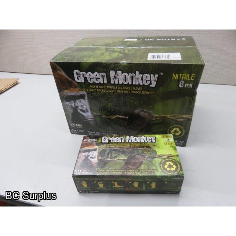 S-369: Watson Green Monkey 8 mil Disposable Nitrile Gloves – XL