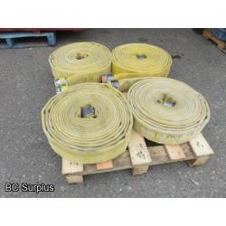 S-347: Yellow Fire Hose – 2.5 Inch – 4 Lengths of 50 Ft.