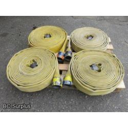 S-347: Yellow Fire Hose – 2.5 Inch – 4 Lengths of 50 Ft.