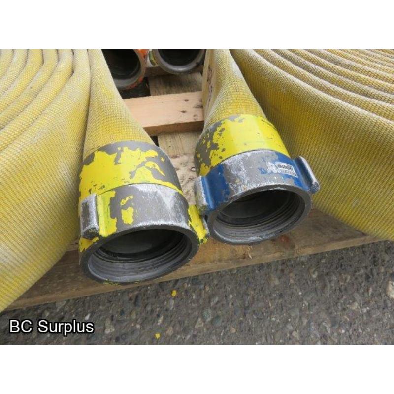 S-340: Yellow Fire Hose – 2.5 Inch – 4 Lengths of 50 Ft.