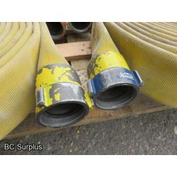 S-345: Yellow Fire Hose – 2.5 Inch – 4 Lengths of 50 Ft.