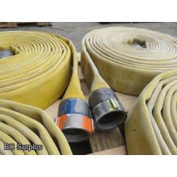 S-339: Yellow Fire Hose – 2.5 Inch – 4 Lengths of 50 Ft.