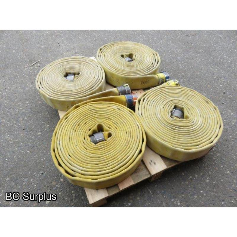 S-345: Yellow Fire Hose – 2.5 Inch – 4 Lengths of 50 Ft.