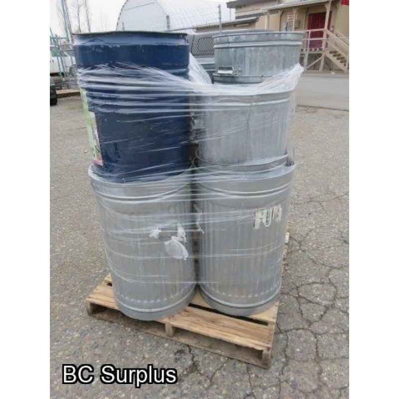 S-352: Galvanized Steel Garbage Cans – 1 Pallet – NO Lids