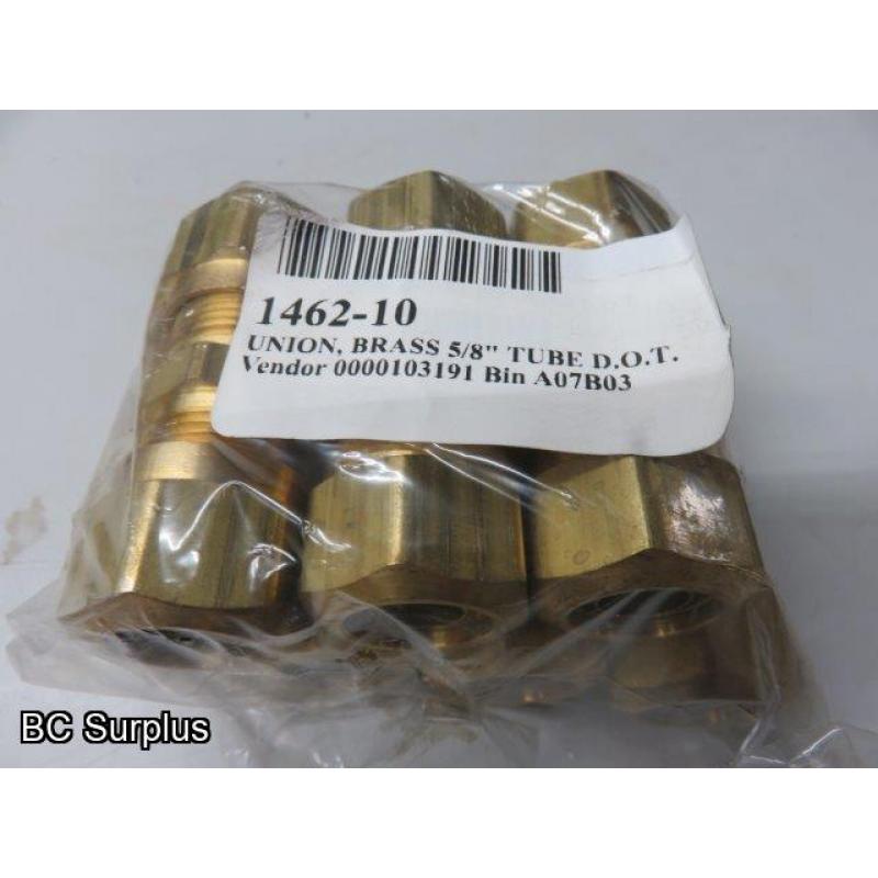 S-422: Brass Tube Union Fittings – 3 Packages