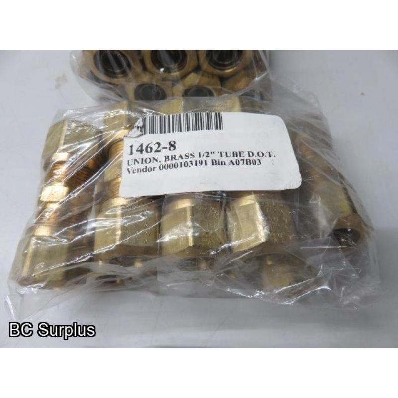 S-422: Brass Tube Union Fittings – 3 Packages