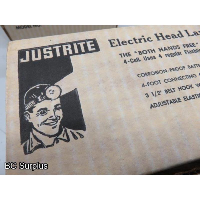 S-452: Vintage Electric Head Lanterns – Unused – 3 Items