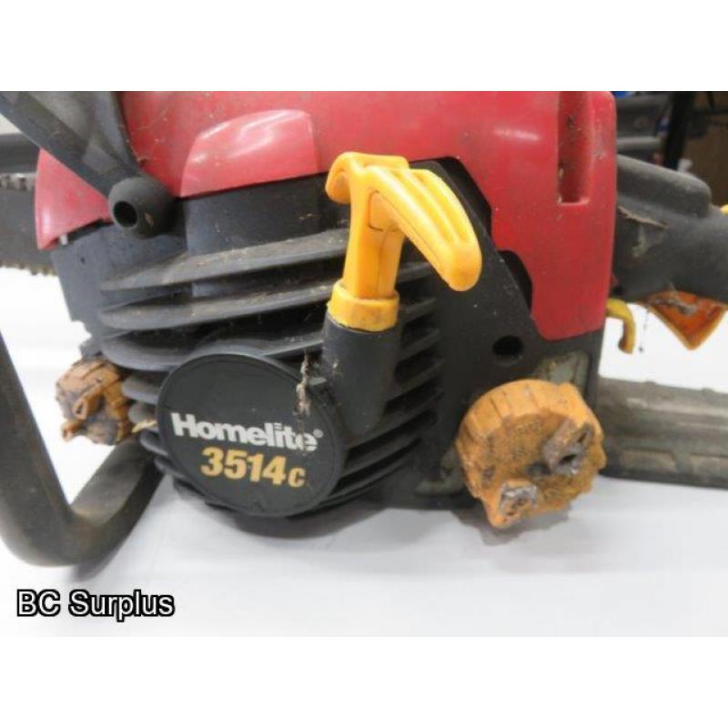 S-455: Homelite 3514C Gas Powered Chainsaw