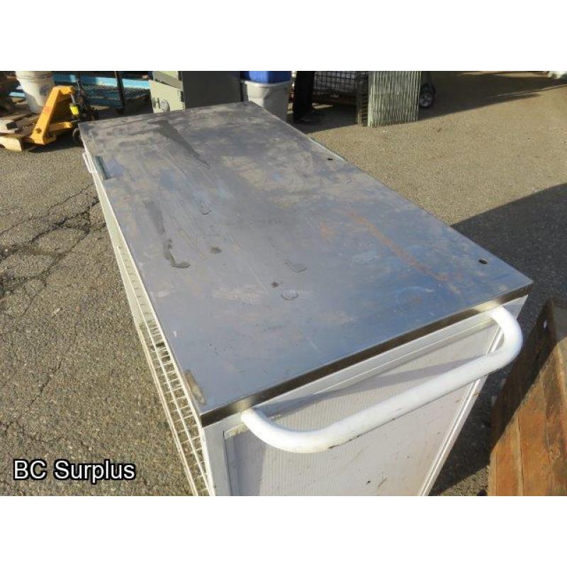 S-473: Steel-Framed Rolling Cart – Stainless Steel Top