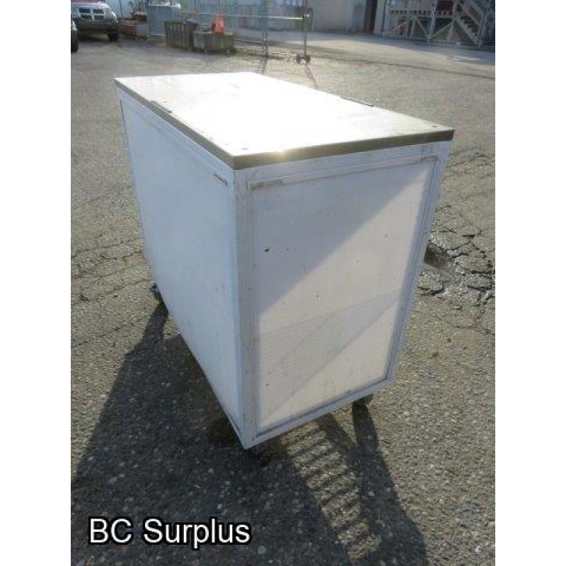 S-473: Steel-Framed Rolling Cart – Stainless Steel Top