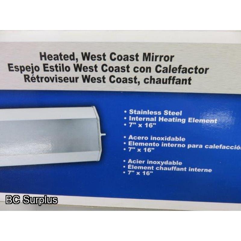 S-413: Grote Stainless Heated Westcoast Mirrors – 2 Items