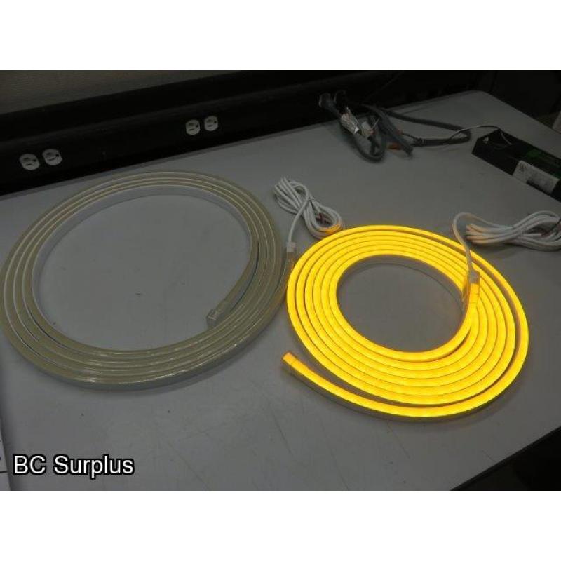 S-503: Two Yellow Neon Style LED 24ft Rope Lights
