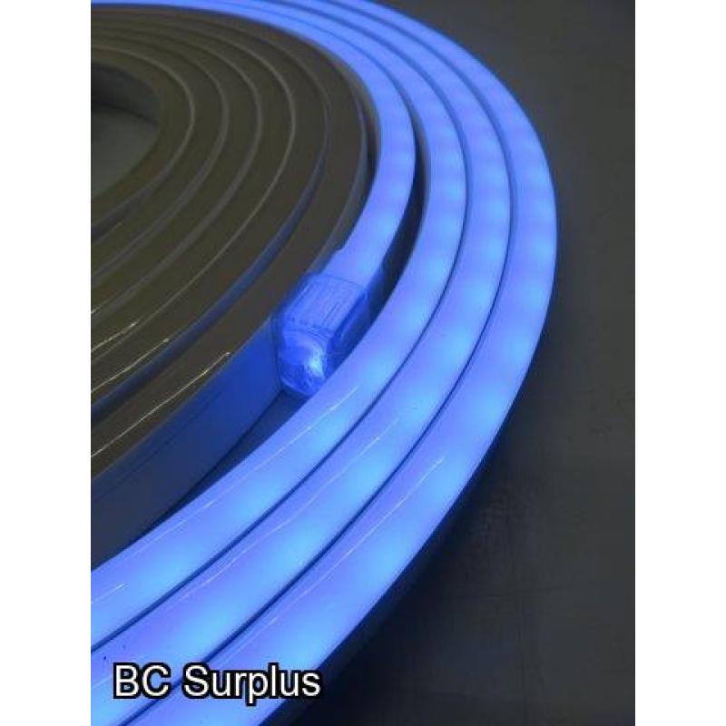 S-506: Two Blue Neon Style LED 24ft Rope Lights