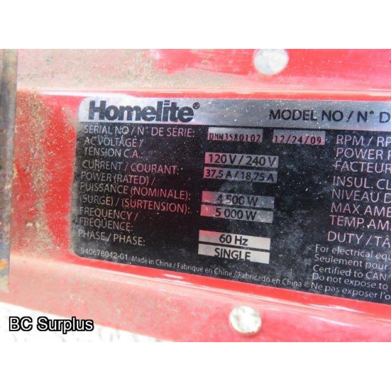 S-558: Homelite 4500 Gas-Powered Generator