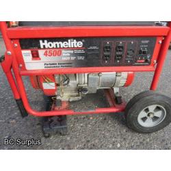 S-558: Homelite 4500 Gas-Powered Generator