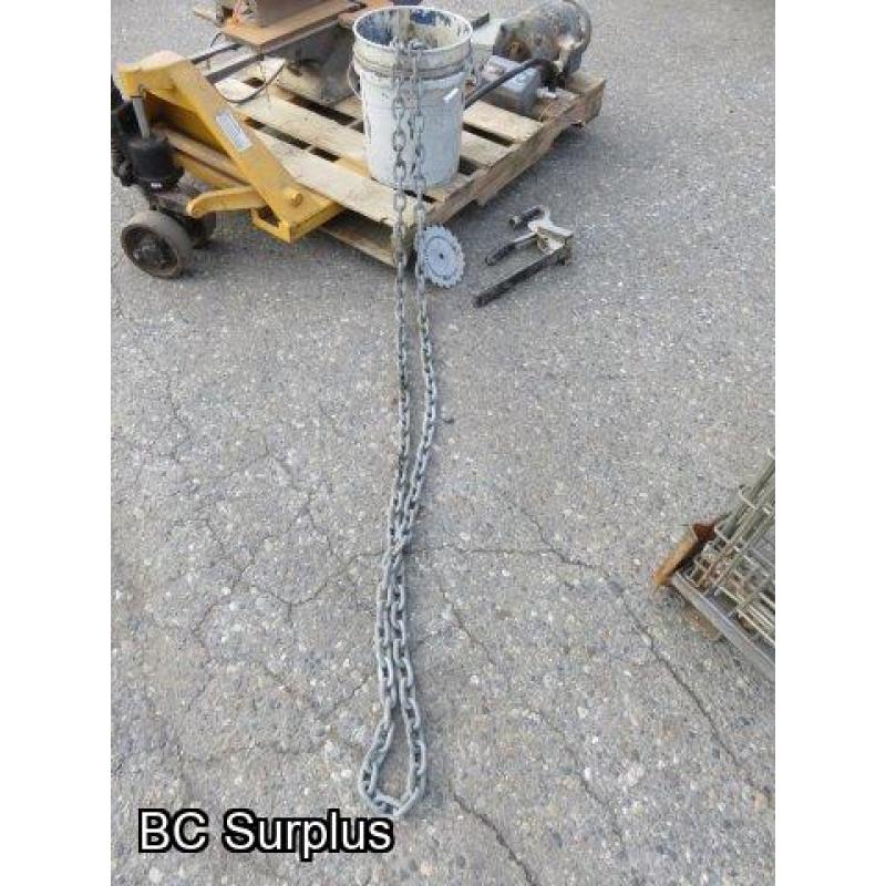 S-568: Bucket of Heavy Chain & Box Stapler – 1 Lot