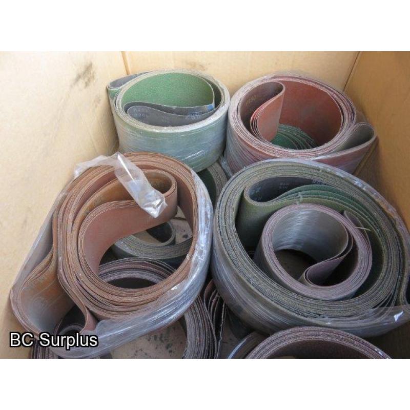 S-569: Large Box of Various Sanding Belts – 4” & 3”