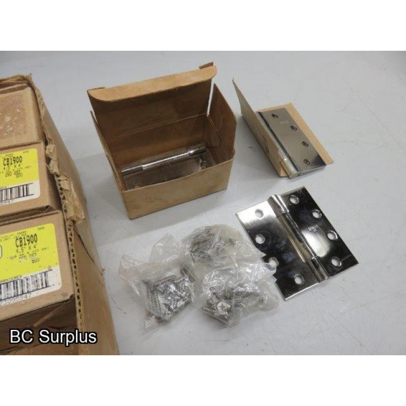 S-623: Stanley CB1900 Chrome-Plated Hinges – 13 Boxes