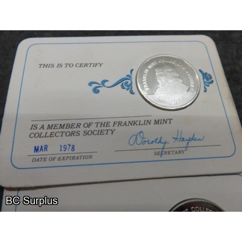 S-669: Franklin Mint Membership Coins – 2 Items