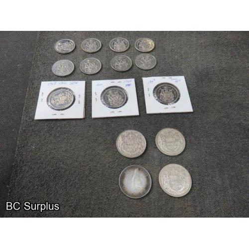 S-653: Canadian 50 cent Collection – Some Silver? - 15 Items
