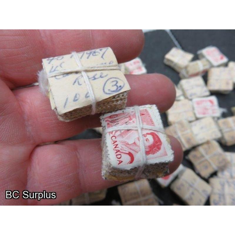 S-676: Canadian 4c Stamps – 98 Bundles of 100 – 1 Lot