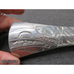 S-689: Signed Metal Indigenous Carving -1 Item
