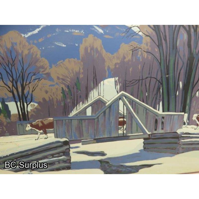 S-738: Fred S Haines Original Painting – “Rural Bridge”