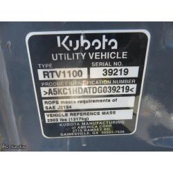 T-1002: 2013 Kubota RTV1100 4x4 Diesel Utility Vehicle